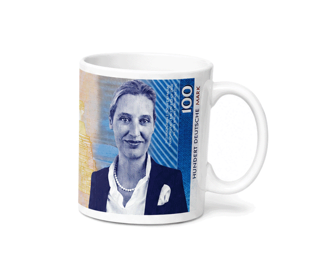 Tasse "Alice Weidel – 100 Deutsche Mark"